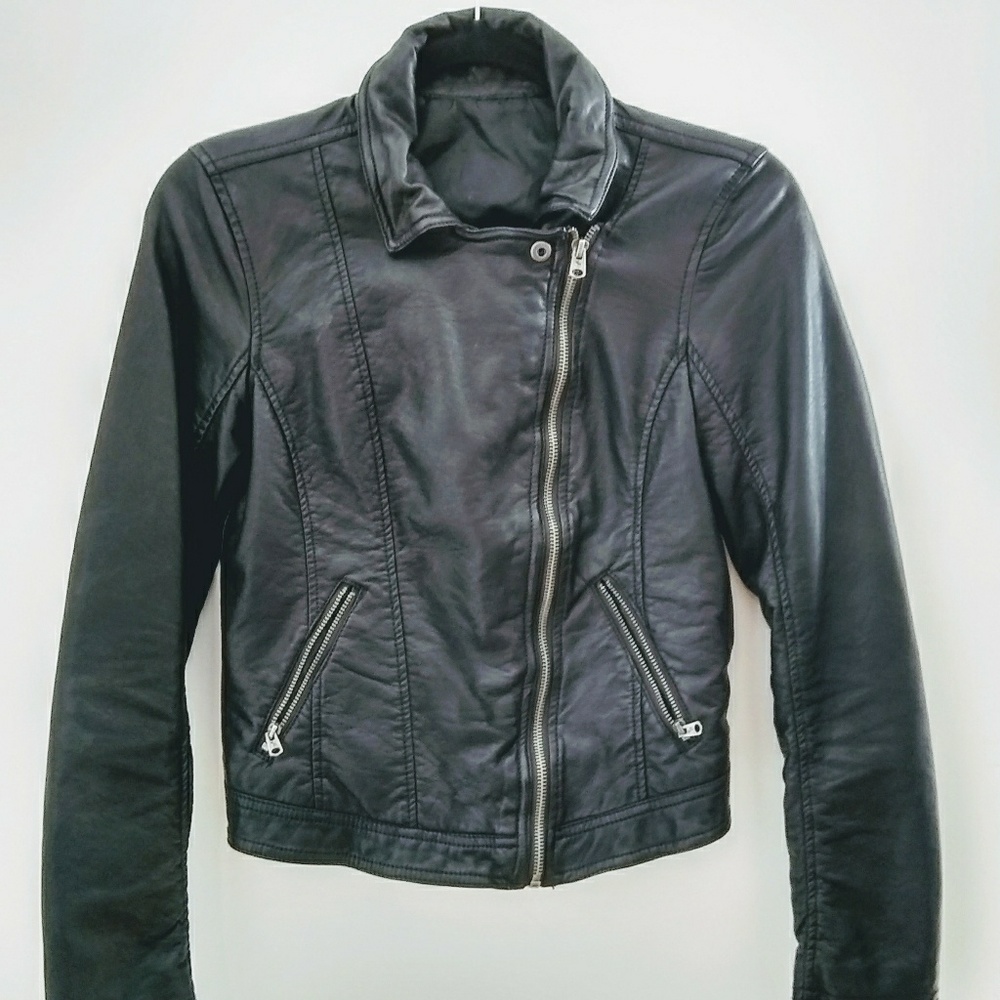 Abercrombie Faux Leather Moto Jacket,  XXS or 00
